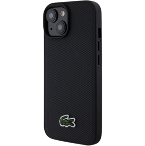 Plastové puzdro Lacoste na Apple iPhone 15 LCHMP15SPVCK Iconic Petit Pique Woven Logo MagSafe čierne