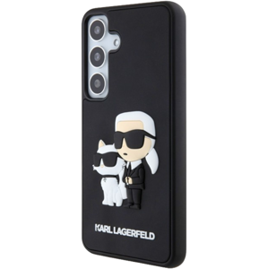 Plastové puzdro Karl Lagerfeld na Samsung Galaxy S24 5G S921 KLHCS24S3DRKCNK 3D Rubber Karl and Choupette čierne