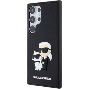 Plastové puzdro Karl Lagerfeld na Samsung Galaxy S24 Ultra 5G S928 KLHCS24L3DRKCNK 3D Rubber Karl and Choupette čierne