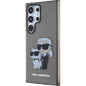 Plastové puzdro Karl Lagerfeld na Samsung Galaxy S24 Ultra 5G S928 KLHCS24LHNKCTGK IML Glitter Karl and Choupette NFT čierne
