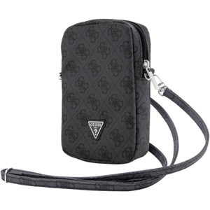 Univerzálne puzdro Guess na smartfón GUWBZP4GFTSK PU 4G Triangle Logo Walltet Phone Bag Zipper čierne