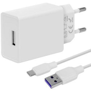 OBAL:ME sieťová nabíjačka USB-A 10W + kábel USB-A/USB-C 1m biela