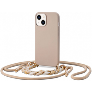 Silikónové puzdro na Apple iPhone 14 Tech-Protect Icon Chain béžové
