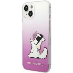 Plastové puzdro Karl Lagerfeld na Apple iPhone 14 Pro Max KLHCP14XCFNRCPI Choupette Eat ružové