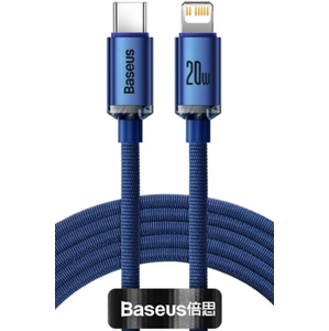 Kábel Baseus Crystal Shine CAJY000303, USB-C na Lightning 8-pin PD 20W, 2m, modrý