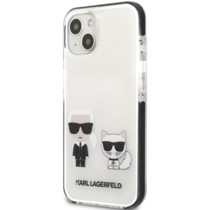 Plastové puzdro Karl Lagerfeld na Apple iPhone 13 Mini KLHCP13STPEKCW Karl Lagerfeld and Choupette TPE biele