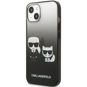 Plastové puzdro Karl Lagerfeld na Apple iPhone 13 KLHCP13MTGKCK Karl & Choupette Head Gradient čierne