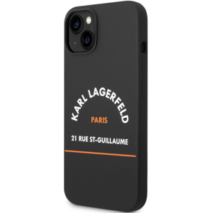 Plastové puzdro Karl Lagerfeld na Apple iPhone 14 Plus KLHCP14MSRSGHLK Rue St Guillaume čierne