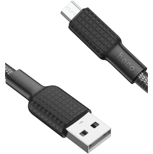 Kábel HOCO Jaeger X69, USB na microUSB 2,4A, 1m, čierno-biely