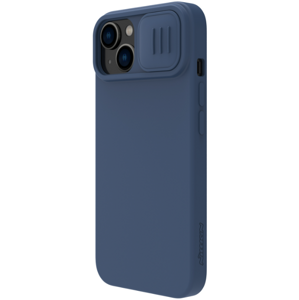 Silikónové puzdro na Apple iPhone 14 Plus Nillkin CamShield Silky Magnetic modré