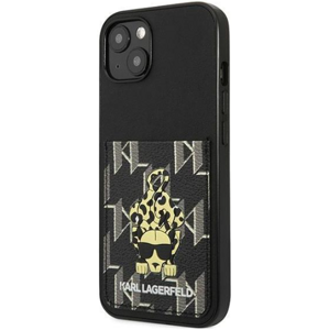 Plastové puzdro Karl Lagerfeld na Apple iPhone 13 KLHCP13MCANCNK Monogram Card slot čierne