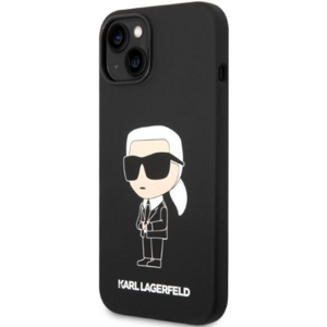 Silikónové puzdro Karl Lagerfeld na Apple iPhone 14 KLHMP14SSNIKBCK Magsafe Silicone NFT Ikonik čierne