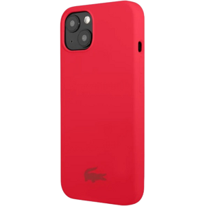 Silikónové puzdro Lacoste na Apple iPhone 13 LCHCP13MSR Liquid Silicone Glossy Printing Logo červené