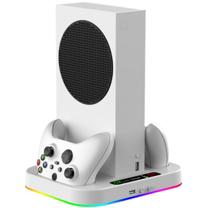 iPega XBS012S, multifunkčný nabíjací RGB stojan s chladením pre Xbox Series S + 2ks baterií