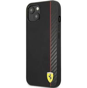 Plastové puzdro Ferrari na Apple iPhone 13 Pro FESAXHCP13LBK On Track Carbon Stripe čierne